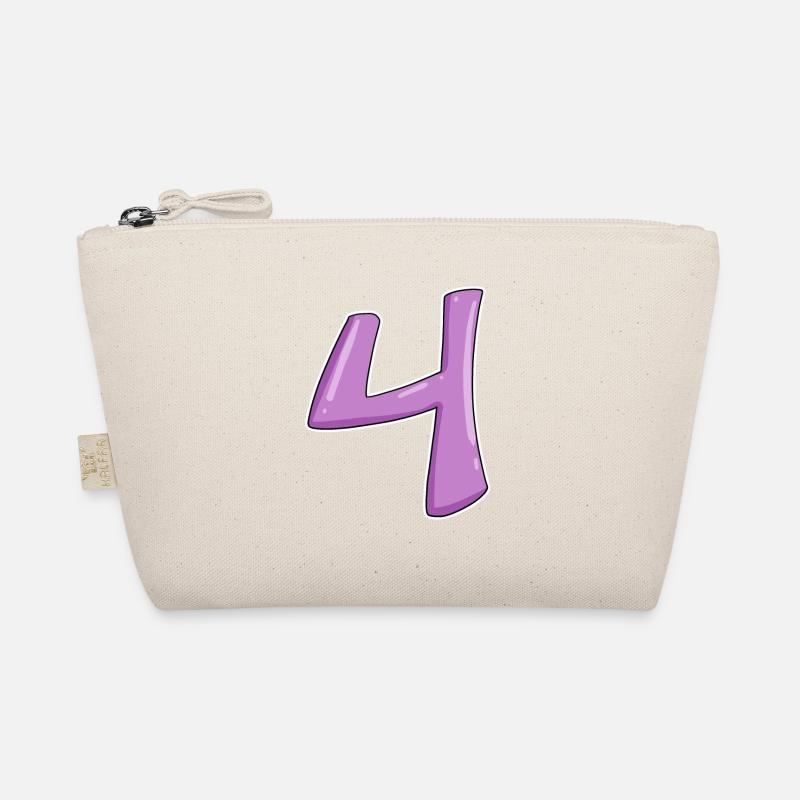 4 - Vier Zahl Nummer Bio-Täschchen