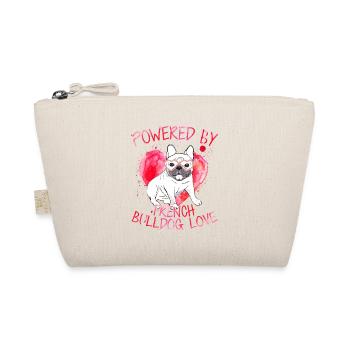 Powered By French Bulldog Love Dog Owner Frenchie - Bio-Täschchen - Natur - Vorne