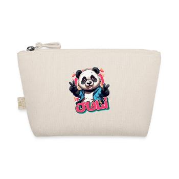 JULY - Beautiful girl name with cool panda - Organic Pouch - nature - Front