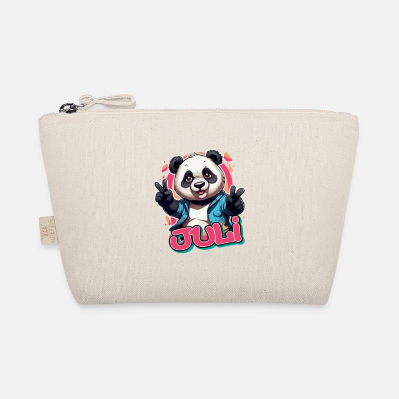 JULI - Schöner Mädchen Name mit coolem Panda Bio-Täschchen