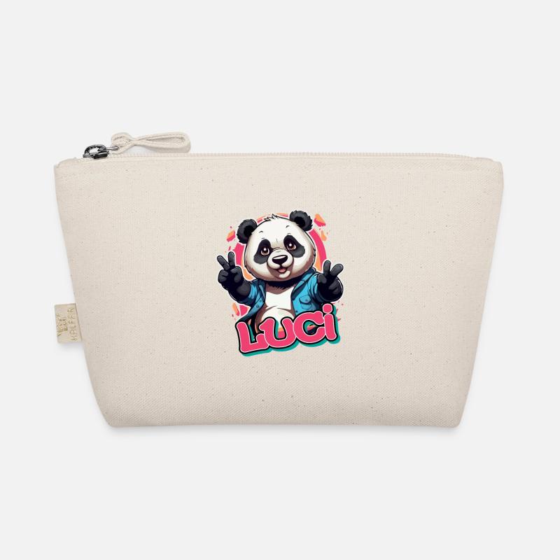 LUCI - Schöner Mädchen Name mit coolem Panda Bio-Täschchen