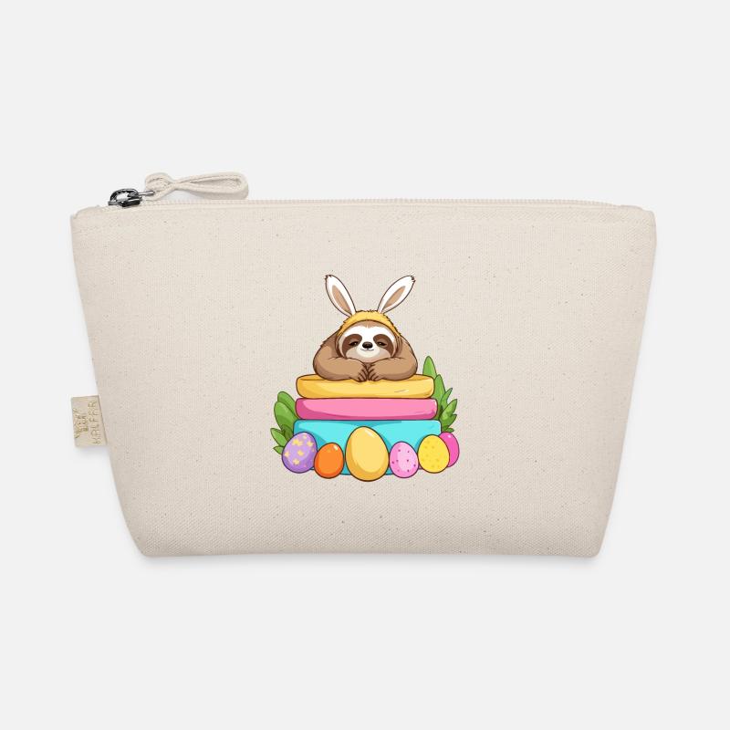 Funny Sloth Easter Bunny Iconic Easter Organic Pouch