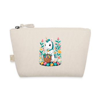 Funny Unicorn Easter Bunny Cute Easter Unicorn - Organic Pouch - nature - Front