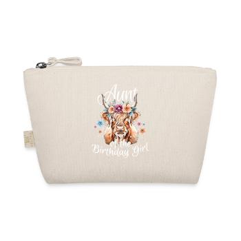 Aunt Of The Birthday Girl - Organic Pouch - nature - Front