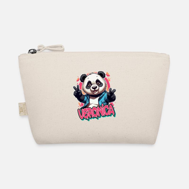 VERONICA - Schöner Mädchen Name mit coolem Panda Bio-Täschchen