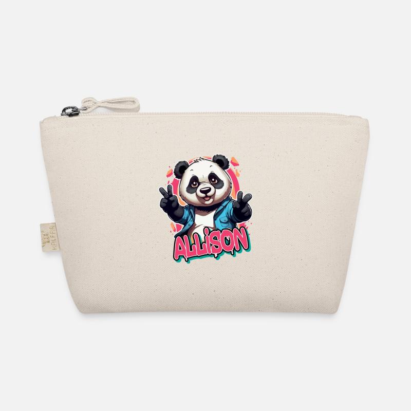 ALLISON - Schöner Mädchen Name mit coolem Panda Bio-Täschchen