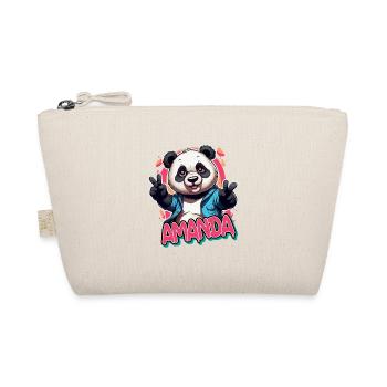 AMANDA - Beau nom de fille avec Cool Panda - Trousse biologique - nature - Devant