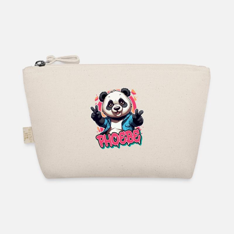 PHOEBE - Schöner Mädchen Name mit coolem Panda Bio-Täschchen
