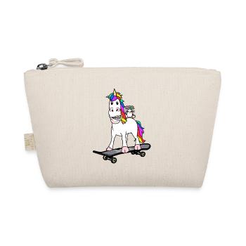 Geburtstagsgeschenk Einhorn Maus Skater Freunde - Bio-Täschchen - Natur - Vorne