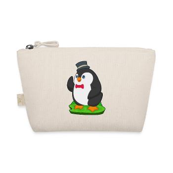 Pinguin Bräutigam Zylinder Hochzeit - Bio-Täschchen - Natur - Vorne