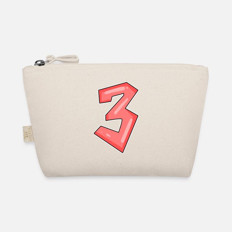 Drei - 3 - Nummer 3 - Zahl 3 Bio-Täschchen