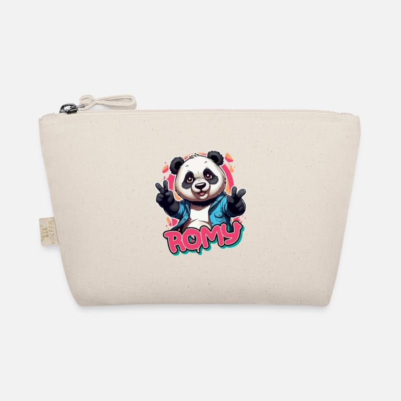 ROMY - Schöner Mädchen Name mit coolem Panda Bio-Täschchen
