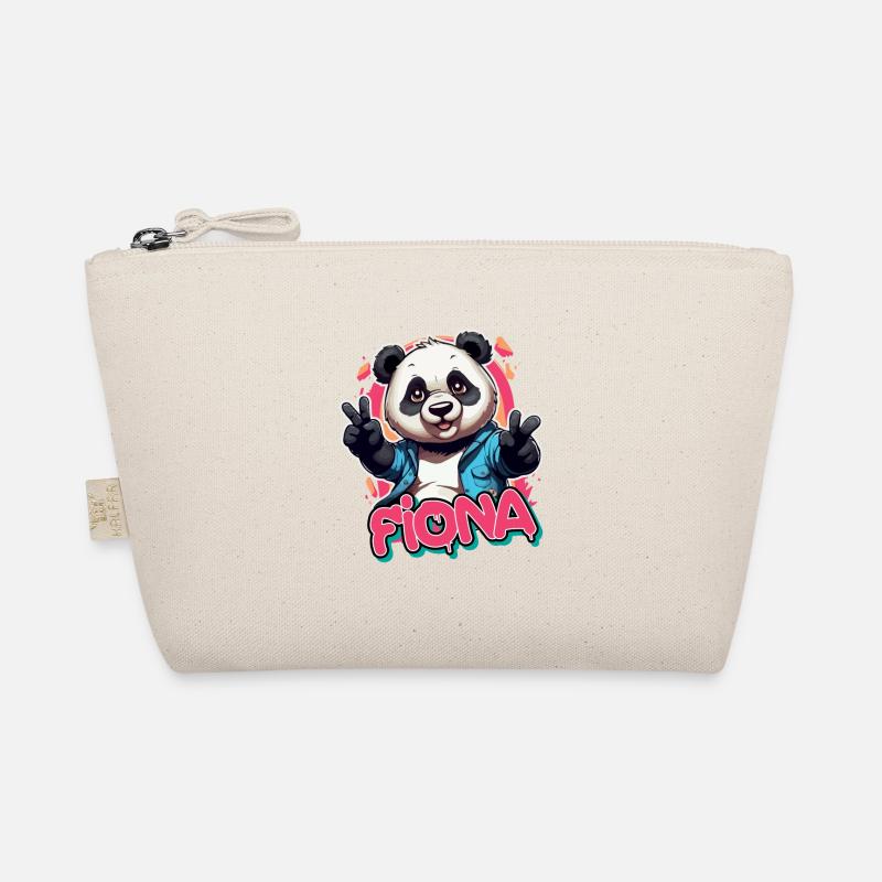 FIONA - Schöner Mädchen Name mit coolem Panda Bio-Täschchen