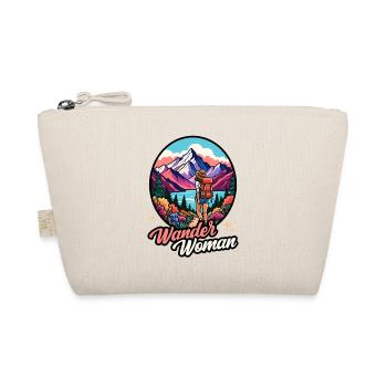 Wander Woman Wandern Wanderwoman Berge Natur Retro - Bio-Täschchen - Natur - Vorne
