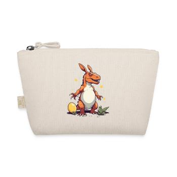 Iconic Easter Dinosaur and Dinosaur Easter Bunny - Organic Pouch - nature - Front