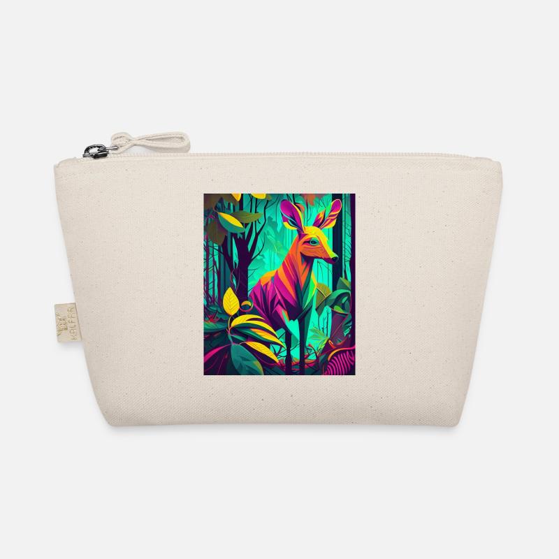 Neon Forest Deer: Nature's Colorful Wonder Organic Pouch