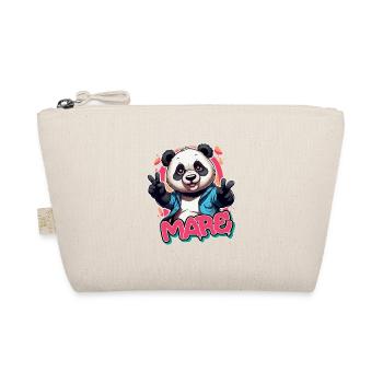 MARE - Schöner Mädchen Name mit coolem Panda - Bio-Täschchen - Natur - Vorne