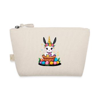 Funny Unicorn Easter Bunny Cute Easter Unicorn - Organic Pouch - nature - Front