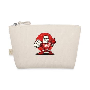 Red Cartoon Cyborg Spanking Robot - Organic Pouch - nature - Front