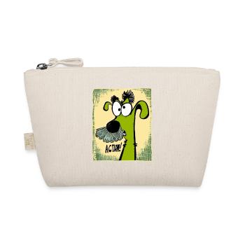 Crazy funny director dog in action - Organic Pouch - nature - Front