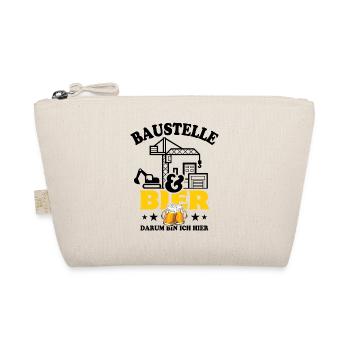 Baustelle & Bier darum bin ich hier - Bio-Täschchen - Natur - Vorne