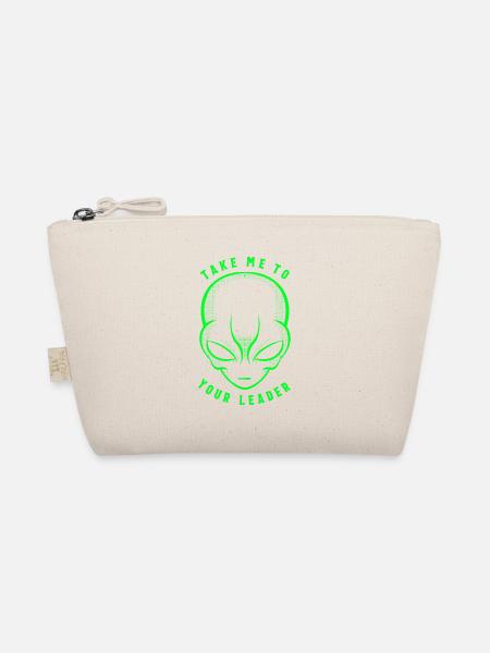 Nimm mich zu deinem Anführer T-Shirt Funny Space Alien - Bio-Täschchen - Natur