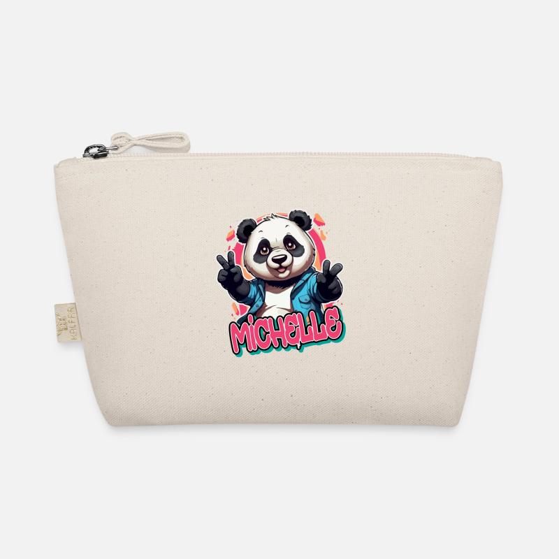MICHELLE - Schöner Mädchen Name mit coolem Panda Bio-Täschchen