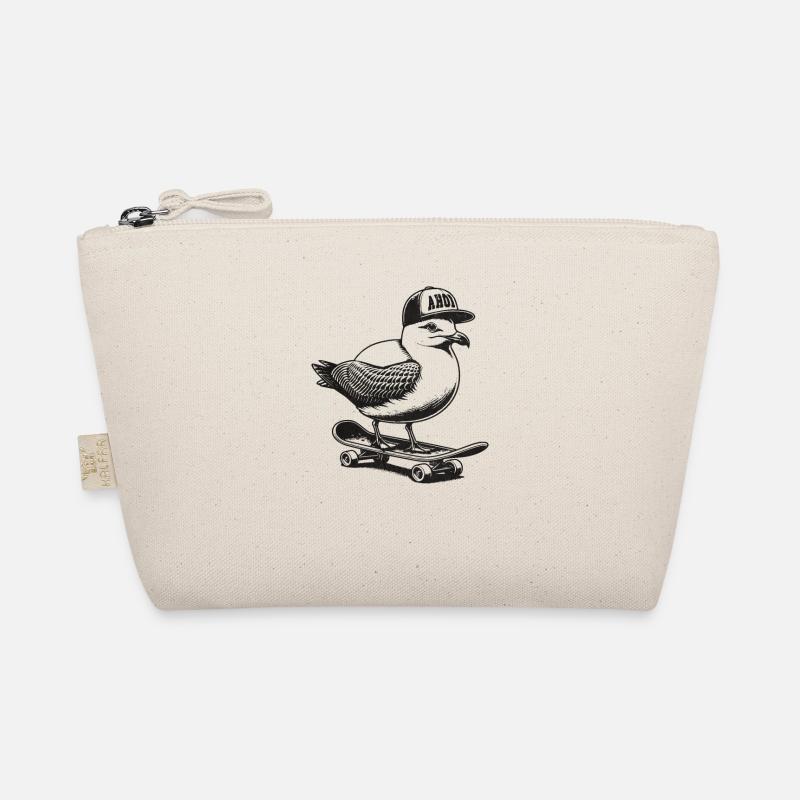 Ahoi Skater Möwe - Bio-Täschchen - Natur