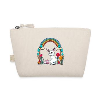 Osterhase Ostereier Regenbogen Kind Kinder Hase - Bio-Täschchen - Natur - Vorne