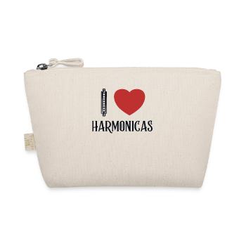 I love Harmonicas Harmonist Harmonicist Mouth - Organic Pouch - nature - Front