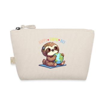 Faultier Happy Earth Day Globus Welt Natur Mädchen - Bio-Täschchen - Natur - Vorne