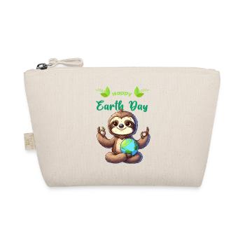 Earth Day Sloth Yoga Meditation Conservation - Organic Pouch - nature - Front