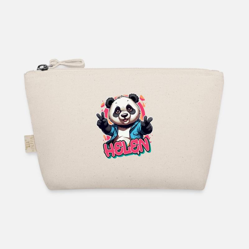HELEN - Schöner Mädchen Name mit coolem Panda Bio-Täschchen