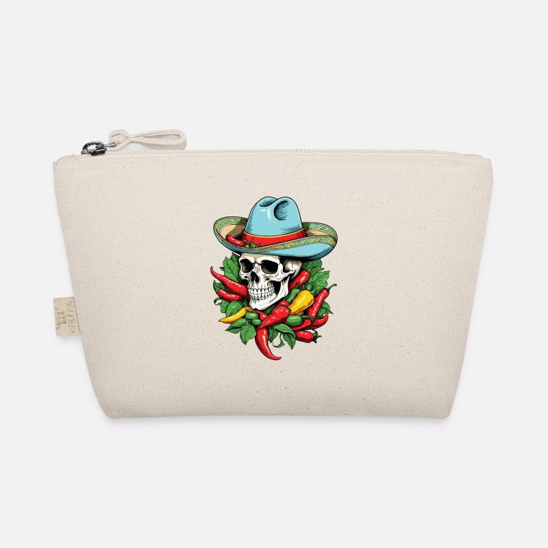 Aesthetic Chili Skull Design Mexican Style Organic Pouch