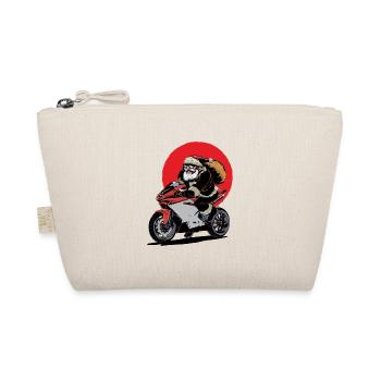 Weihnachtsmann auf dem Motorrad - Bio-Täschchen - Natur - Vorne
