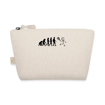 Racquetball Evolution Stick Figure Funny Racquetba - Organic Pouch - nature - Front