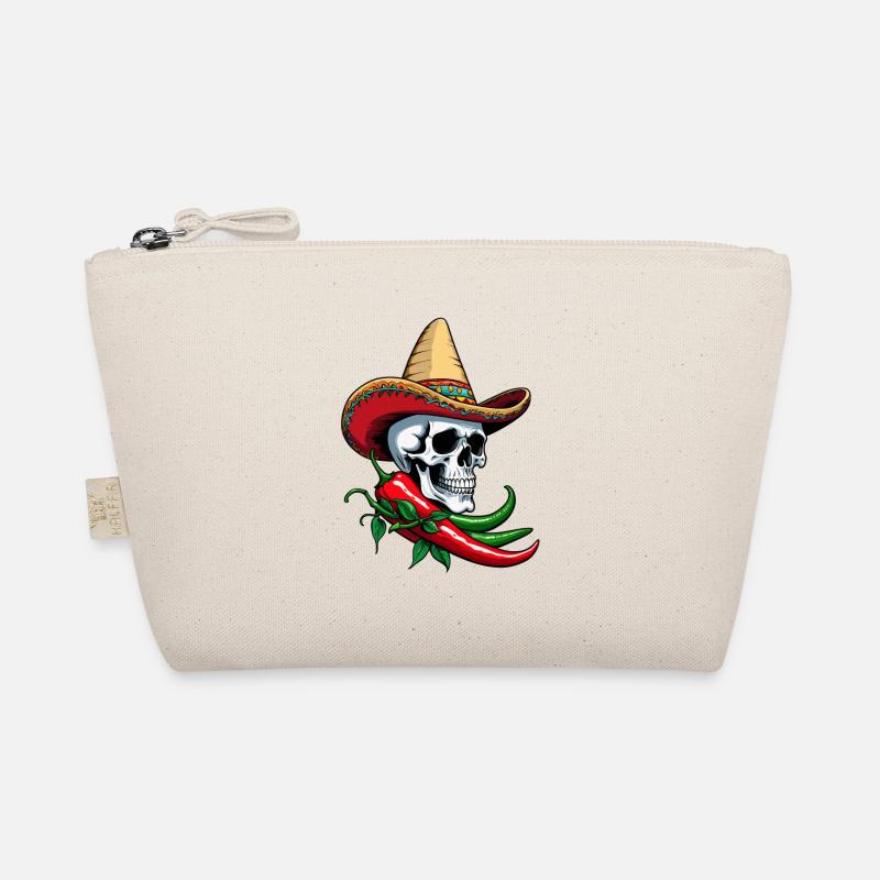 Aesthetic Chili Skull Design Mexican Style Organic Pouch