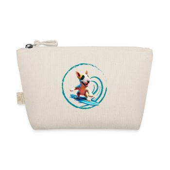 Bull Terrier Surfing - Organic Pouch - nature - Front