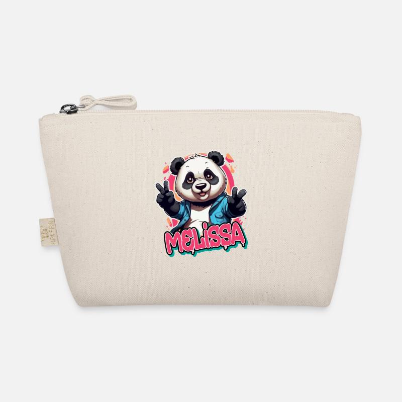 MELISSA - Schöner Mädchen Name mit coolem Panda Bio-Täschchen