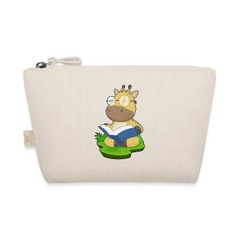 Giraffe Nerd Buch Brille - Bio-Täschchen - Natur - Vorne