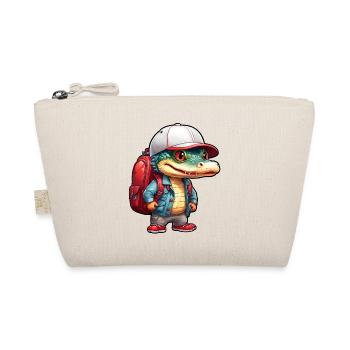 Crocodile mignon en look extérieur avec sac à dos - Trousse biologique - nature - Devant