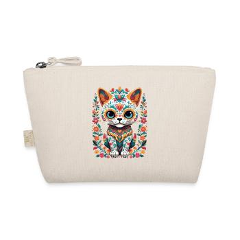 Kawaii Cat Sugar Skull Mexico Streetwear - Organic Pouch - nature - Front
