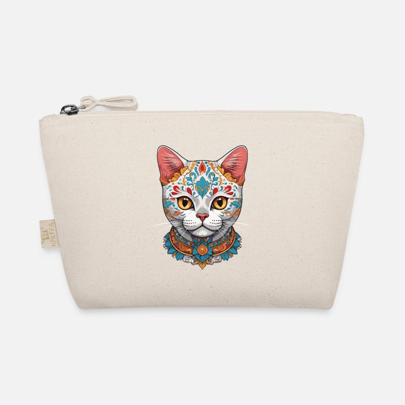 Cat Iconic Sugar Skull Mexican Organic Pouch