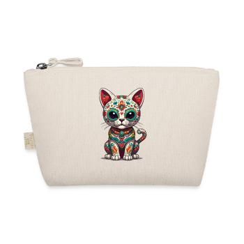 Cat Mexico Sugar Skull Iconic Streetwear - Organic Pouch - nature - Front