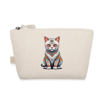 Cat Mexico Sugar Skull Streetwear Aesthetic - Organic Pouch - nature - Front