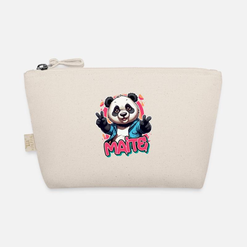 MAITE - Schöner Mädchen Name mit coolem Panda Bio-Täschchen