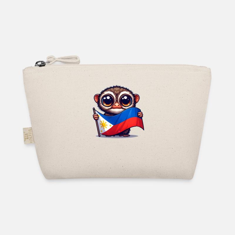 Tarsier mit philippinischer Flagge - Bio-Täschchen - Natur
