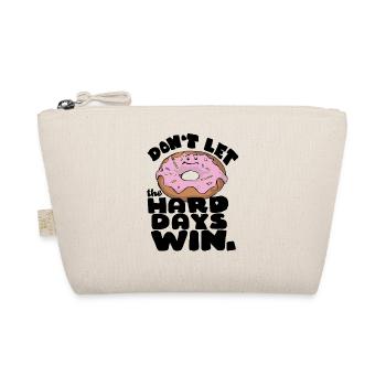 Donut lustiger Spruch don't let the hard days win - Bio-Täschchen - Natur - Vorne