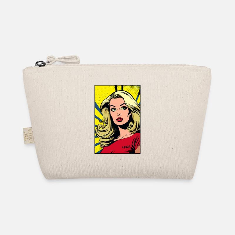 Pop Art Comic einer blonden Frau Bio-Täschchen