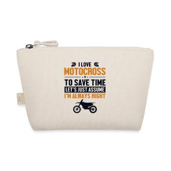 Motocross Lover Let's Assume I'm Right Motorcycle - Organic Pouch - nature - Front